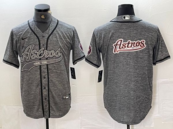 Men Houston Astros Blank Grey 2024 Nike Co Branding Game MLB Jersey style 6